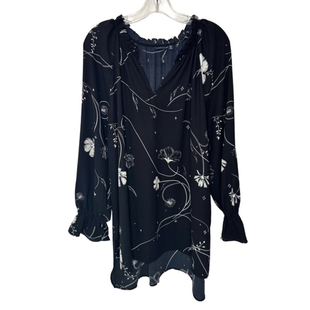 Kaari Blue‎ Curvy Floral Long Sleeve Dress 2X